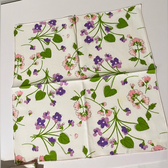 Vintage Vera Neumann Floral Napkin Cotton Linens Set Vintage MCM Flower 70s 60s - Picture 13 of 15